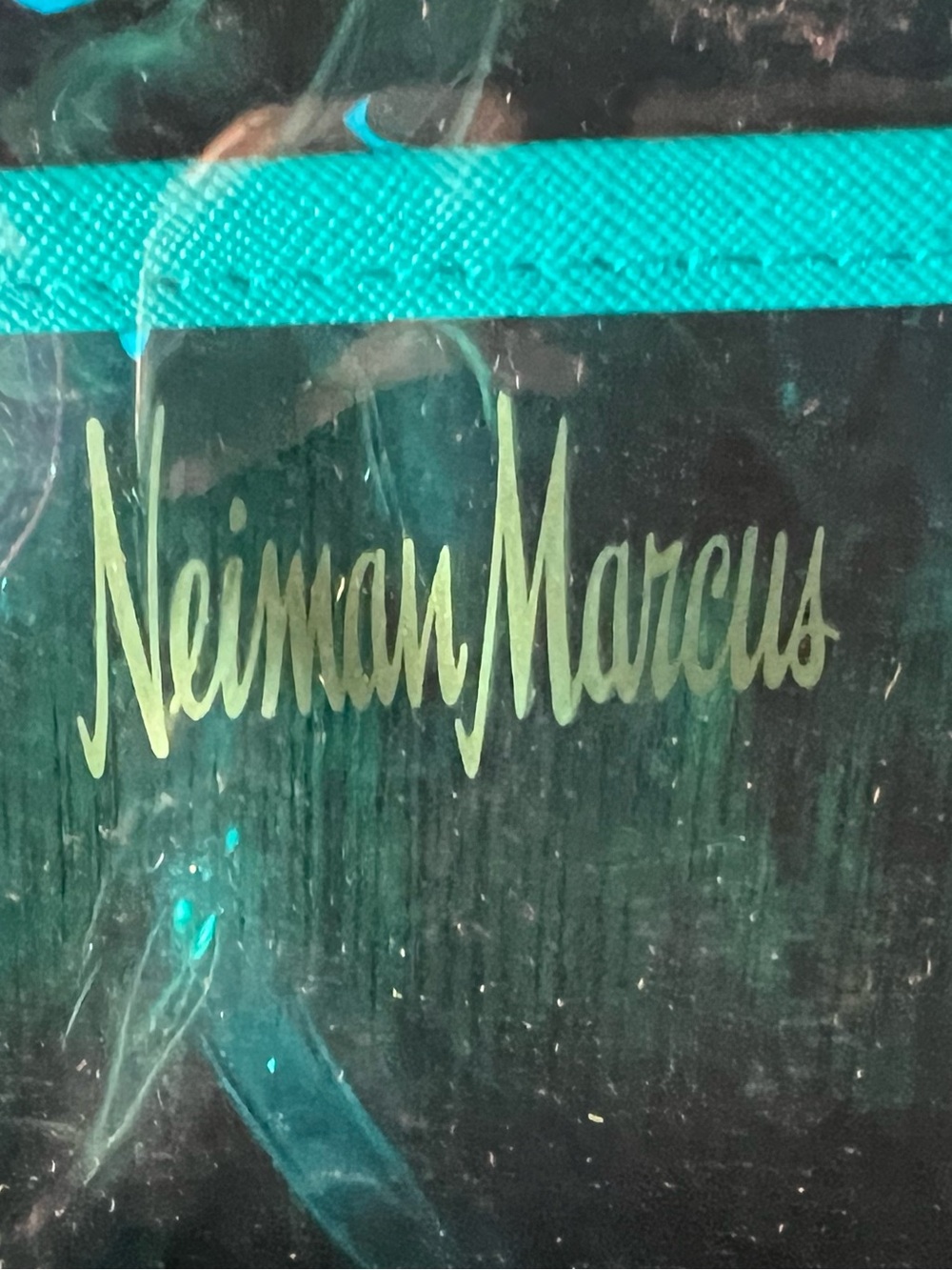 Neiman Marcus Teal and Gold Tote